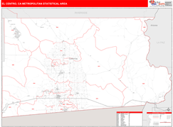 El Centro Metro Area Digital Map Red Line Style